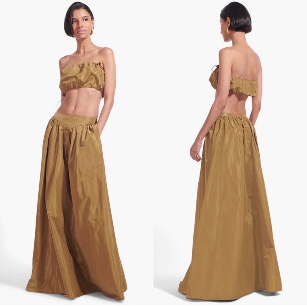 Staud Set. Gigi Top and Bendetta skirt. Color Khaki.